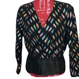 80’s Vintage Mob Wife Wrap Top Size 10